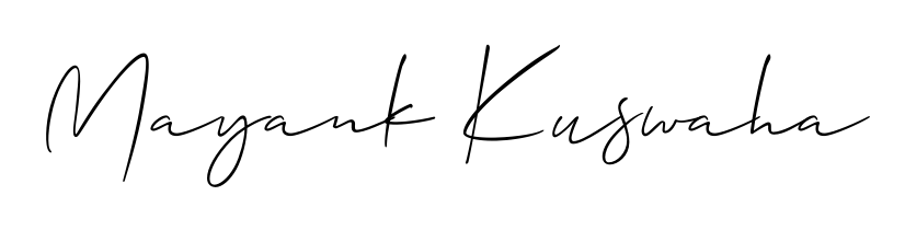 Quickly download Mayank Kuswaha name signature in high-resolution PNG using Allison_Script style. Ready to insert into PDFs and online applications. Mayank Kuswaha signature style 2 images and pictures png
