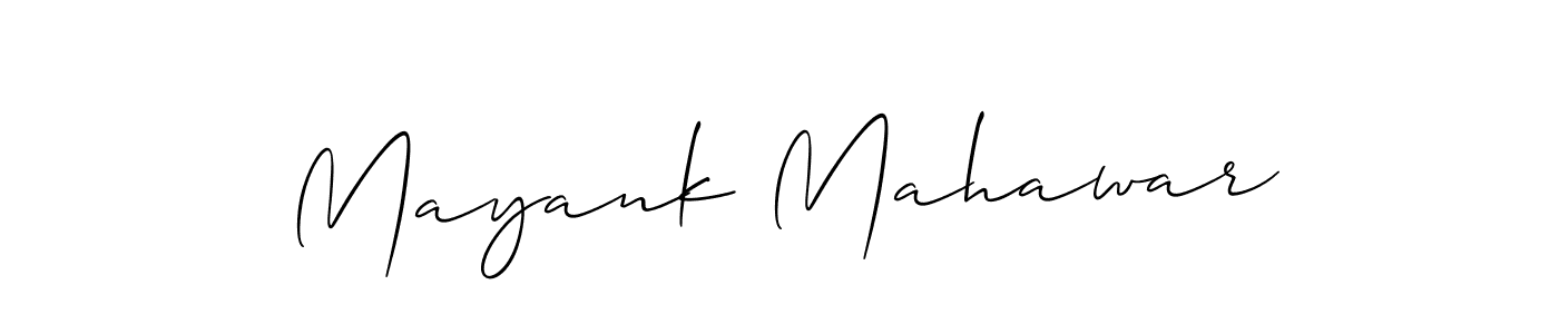 Allison_Script is a professional signature style that is perfect for those who want to add a touch of class to their signature. It is also a great choice for those who want to make their signature more unique. Get Mayank Mahawar name to fancy signature for free. Mayank Mahawar signature style 2 images and pictures png