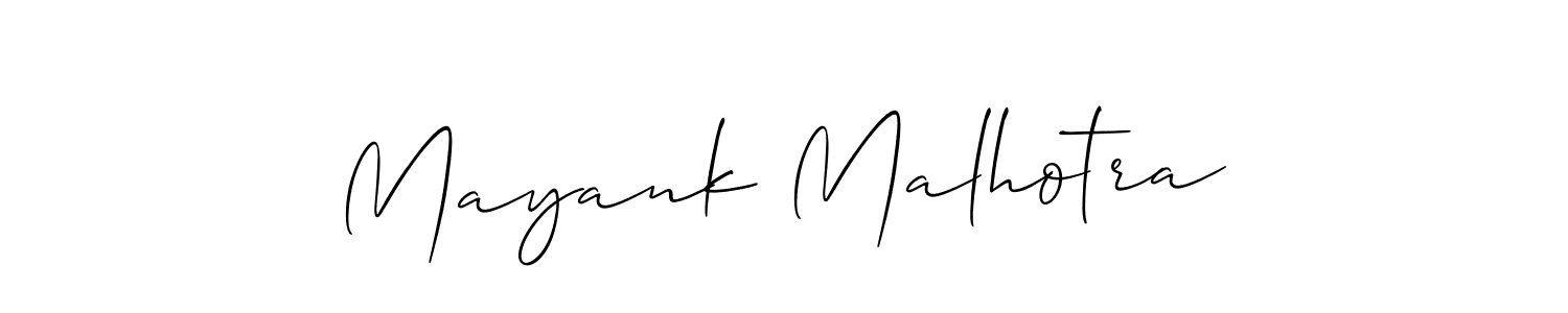 Also we have Mayank Malhotra name is the best signature style. Create professional handwritten signature collection using Allison_Script autograph style. Mayank Malhotra signature style 2 images and pictures png