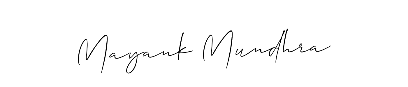 Mayank Mundhra stylish signature style. Best Handwritten Sign (Allison_Script) for my name. Handwritten Signature Collection Ideas for my name Mayank Mundhra. Mayank Mundhra signature style 2 images and pictures png