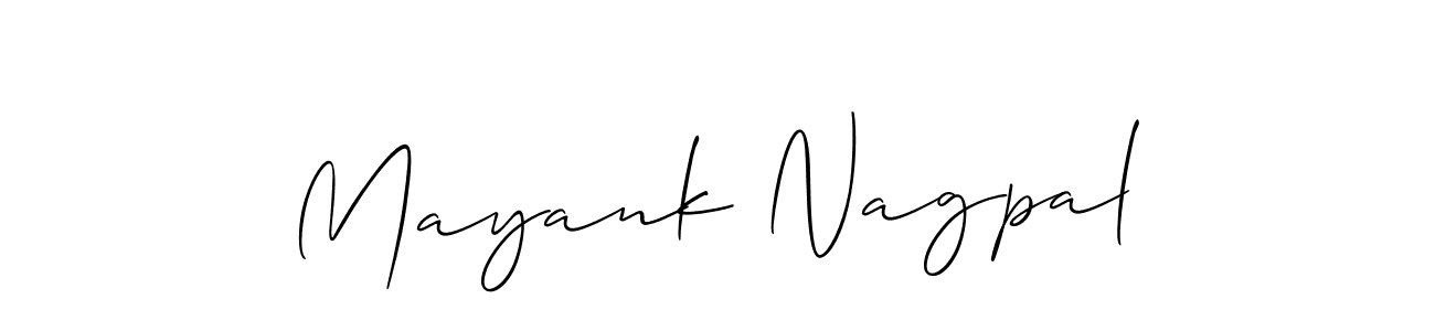 Design your own signature with our free online signature maker. With this signature software, you can create a handwritten (Allison_Script) signature for name Mayank Nagpal. Mayank Nagpal signature style 2 images and pictures png