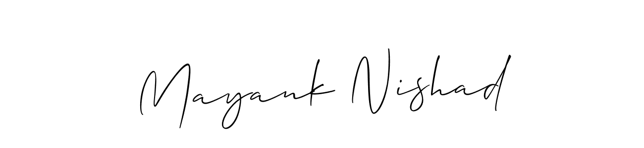 Similarly Allison_Script is the best handwritten signature design. Signature creator online .You can use it as an online autograph creator for name Mayank Nishad. Mayank Nishad signature style 2 images and pictures png
