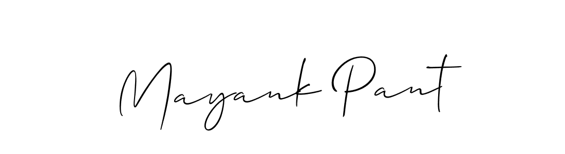 Create a beautiful signature design for name Mayank Pant. With this signature (Allison_Script) fonts, you can make a handwritten signature for free. Mayank Pant signature style 2 images and pictures png
