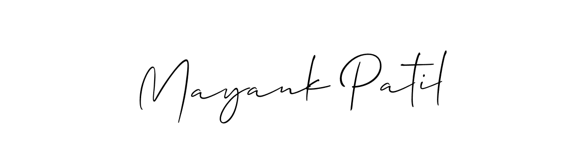 Make a beautiful signature design for name Mayank Patil. With this signature (Allison_Script) style, you can create a handwritten signature for free. Mayank Patil signature style 2 images and pictures png