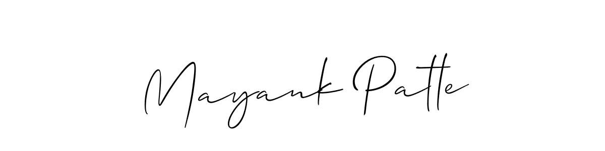 Allison_Script is a professional signature style that is perfect for those who want to add a touch of class to their signature. It is also a great choice for those who want to make their signature more unique. Get Mayank Patle name to fancy signature for free. Mayank Patle signature style 2 images and pictures png