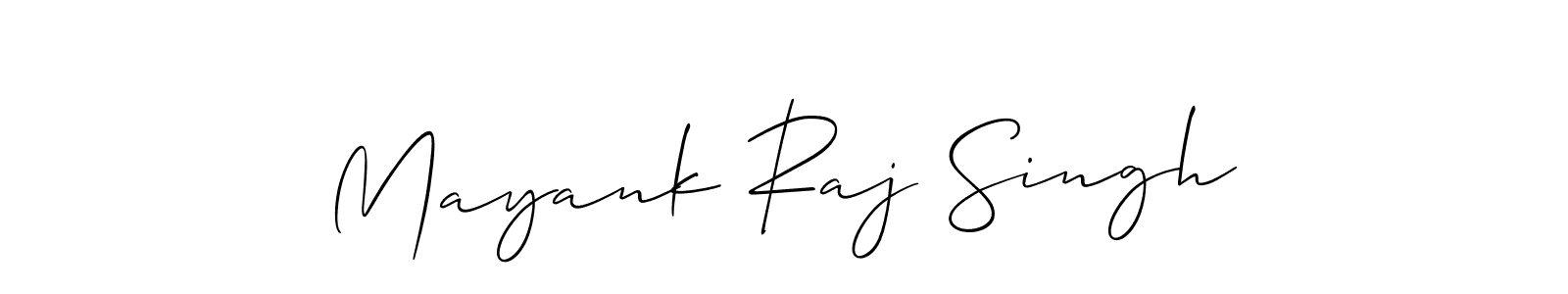 Make a short Mayank Raj Singh signature style. Manage your documents anywhere anytime using Allison_Script. Create and add eSignatures, submit forms, share and send files easily. Mayank Raj Singh signature style 2 images and pictures png