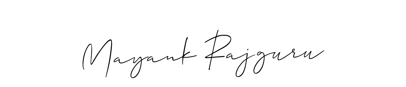 It looks lik you need a new signature style for name Mayank Rajguru. Design unique handwritten (Allison_Script) signature with our free signature maker in just a few clicks. Mayank Rajguru signature style 2 images and pictures png