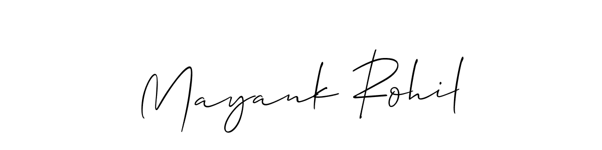 Use a signature maker to create a handwritten signature online. With this signature software, you can design (Allison_Script) your own signature for name Mayank Rohil. Mayank Rohil signature style 2 images and pictures png