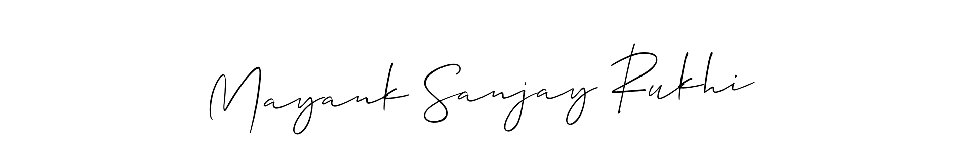 Mayank Sanjay Rukhi stylish signature style. Best Handwritten Sign (Allison_Script) for my name. Handwritten Signature Collection Ideas for my name Mayank Sanjay Rukhi. Mayank Sanjay Rukhi signature style 2 images and pictures png