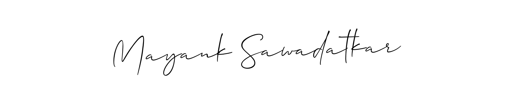 Design your own signature with our free online signature maker. With this signature software, you can create a handwritten (Allison_Script) signature for name Mayank Sawadatkar. Mayank Sawadatkar signature style 2 images and pictures png