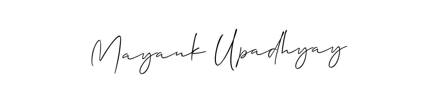 How to make Mayank Upadhyay name signature. Use Allison_Script style for creating short signs online. This is the latest handwritten sign. Mayank Upadhyay signature style 2 images and pictures png