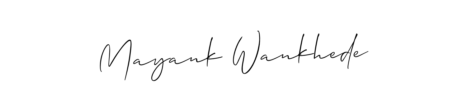 Also You can easily find your signature by using the search form. We will create Mayank Wankhede name handwritten signature images for you free of cost using Allison_Script sign style. Mayank Wankhede signature style 2 images and pictures png