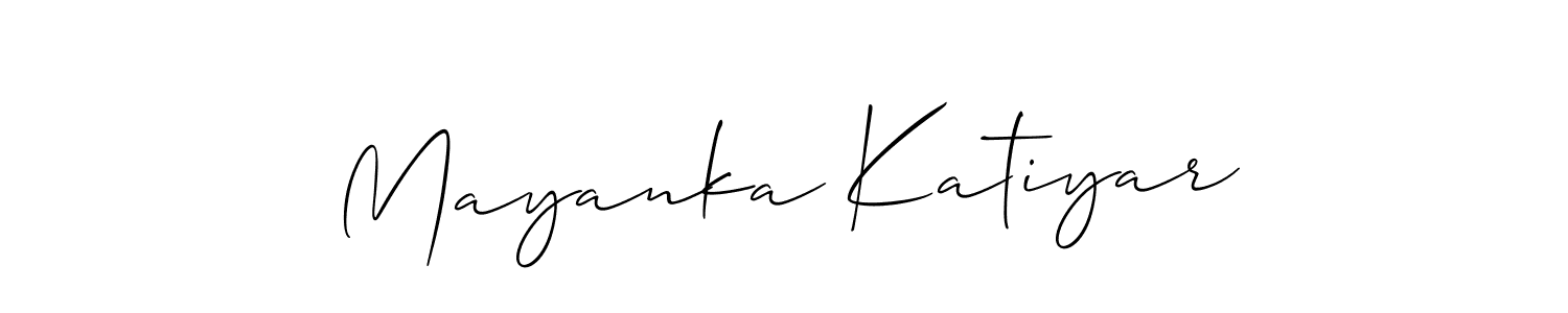 if you are searching for the best signature style for your name Mayanka Katiyar. so please give up your signature search. here we have designed multiple signature styles  using Allison_Script. Mayanka Katiyar signature style 2 images and pictures png