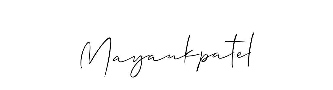 Use a signature maker to create a handwritten signature online. With this signature software, you can design (Allison_Script) your own signature for name Mayankpatel. Mayankpatel signature style 2 images and pictures png