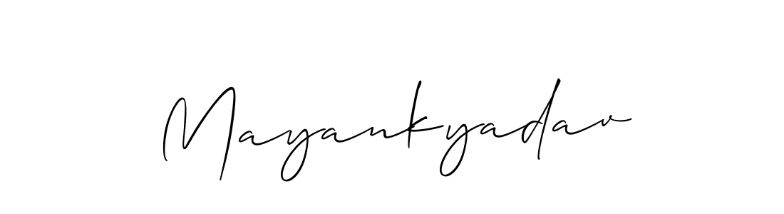 Also You can easily find your signature by using the search form. We will create Mayankyadav name handwritten signature images for you free of cost using Allison_Script sign style. Mayankyadav signature style 2 images and pictures png