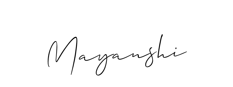 Design your own signature with our free online signature maker. With this signature software, you can create a handwritten (Allison_Script) signature for name Mayanshi. Mayanshi signature style 2 images and pictures png