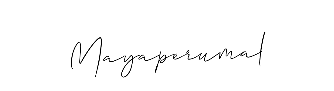 Use a signature maker to create a handwritten signature online. With this signature software, you can design (Allison_Script) your own signature for name Mayaperumal. Mayaperumal signature style 2 images and pictures png