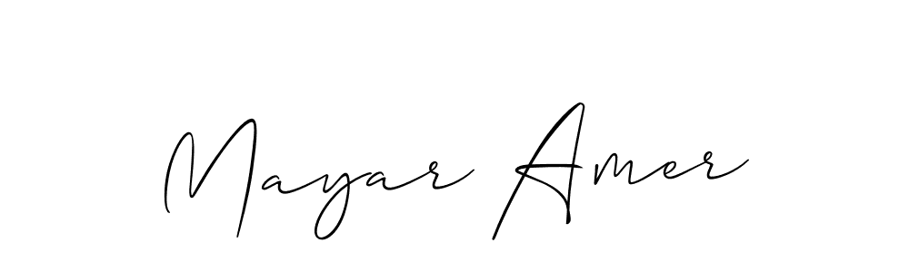How to Draw Mayar Amer signature style? Allison_Script is a latest design signature styles for name Mayar Amer. Mayar Amer signature style 2 images and pictures png