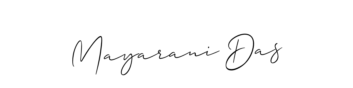 Make a beautiful signature design for name Mayarani Das. With this signature (Allison_Script) style, you can create a handwritten signature for free. Mayarani Das signature style 2 images and pictures png