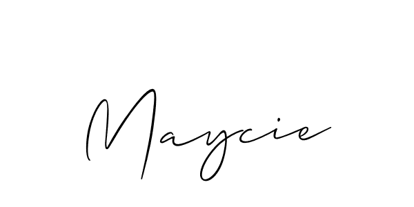 Create a beautiful signature design for name Maycie. With this signature (Allison_Script) fonts, you can make a handwritten signature for free. Maycie signature style 2 images and pictures png