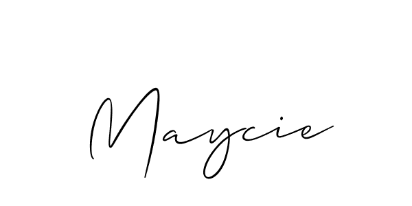 Design your own signature with our free online signature maker. With this signature software, you can create a handwritten (Allison_Script) signature for name Maycie. Maycie signature style 2 images and pictures png