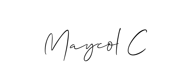 How to Draw Maycol C signature style? Allison_Script is a latest design signature styles for name Maycol C. Maycol C signature style 2 images and pictures png