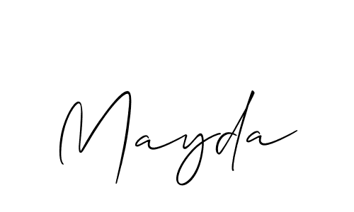 Mayda stylish signature style. Best Handwritten Sign (Allison_Script) for my name. Handwritten Signature Collection Ideas for my name Mayda. Mayda signature style 2 images and pictures png