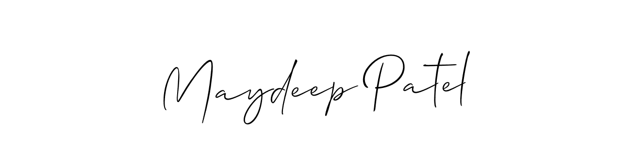 Similarly Allison_Script is the best handwritten signature design. Signature creator online .You can use it as an online autograph creator for name Maydeep Patel. Maydeep Patel signature style 2 images and pictures png