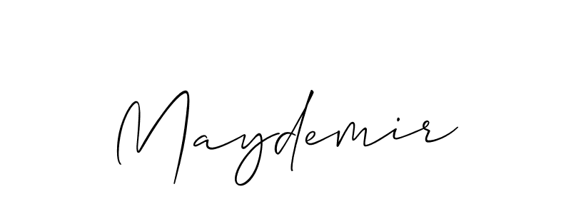 It looks lik you need a new signature style for name Maydemir. Design unique handwritten (Allison_Script) signature with our free signature maker in just a few clicks. Maydemir signature style 2 images and pictures png