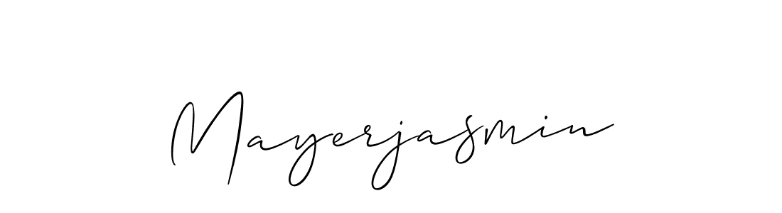 Use a signature maker to create a handwritten signature online. With this signature software, you can design (Allison_Script) your own signature for name Mayerjasmin. Mayerjasmin signature style 2 images and pictures png