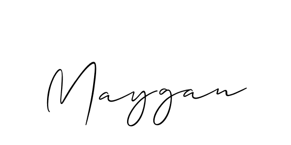 Make a beautiful signature design for name Maygan. With this signature (Allison_Script) style, you can create a handwritten signature for free. Maygan signature style 2 images and pictures png