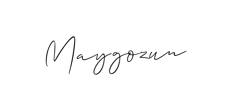 How to Draw Maygozun signature style? Allison_Script is a latest design signature styles for name Maygozun. Maygozun signature style 2 images and pictures png