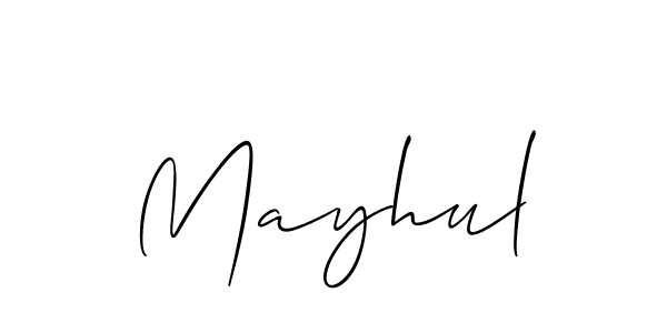 Design your own signature with our free online signature maker. With this signature software, you can create a handwritten (Allison_Script) signature for name Mayhul. Mayhul signature style 2 images and pictures png