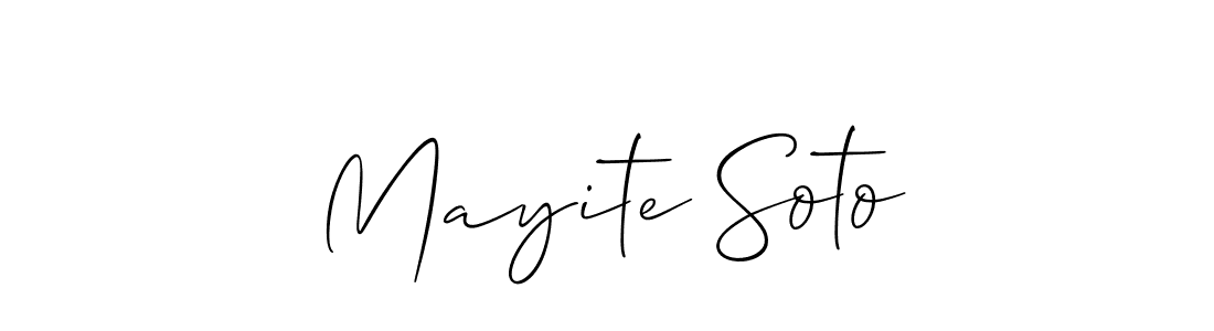 if you are searching for the best signature style for your name Mayite Soto. so please give up your signature search. here we have designed multiple signature styles  using Allison_Script. Mayite Soto signature style 2 images and pictures png