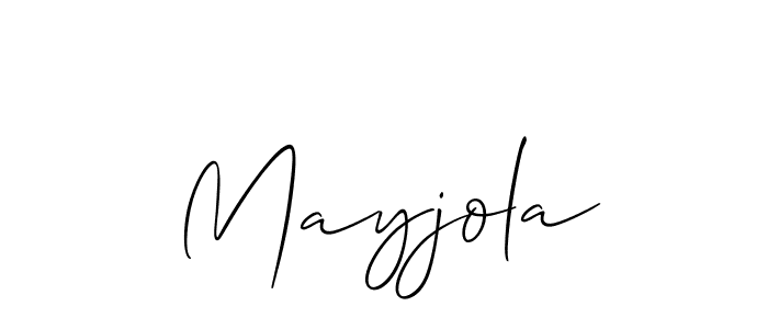 You should practise on your own different ways (Allison_Script) to write your name (Mayjola) in signature. don't let someone else do it for you. Mayjola signature style 2 images and pictures png