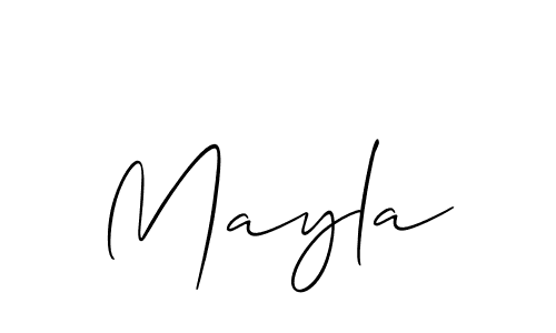 Create a beautiful signature design for name Mayla. With this signature (Allison_Script) fonts, you can make a handwritten signature for free. Mayla signature style 2 images and pictures png