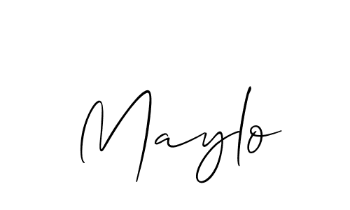 The best way (Allison_Script) to make a short signature is to pick only two or three words in your name. The name Maylo include a total of six letters. For converting this name. Maylo signature style 2 images and pictures png