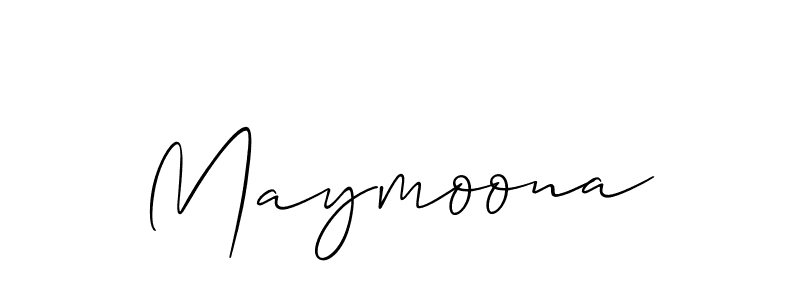 The best way (Allison_Script) to make a short signature is to pick only two or three words in your name. The name Maymoona include a total of six letters. For converting this name. Maymoona signature style 2 images and pictures png