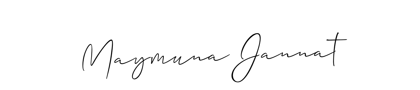 Also You can easily find your signature by using the search form. We will create Maymuna Jannat name handwritten signature images for you free of cost using Allison_Script sign style. Maymuna Jannat signature style 2 images and pictures png