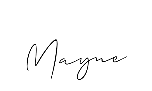 Use a signature maker to create a handwritten signature online. With this signature software, you can design (Allison_Script) your own signature for name Mayne. Mayne signature style 2 images and pictures png