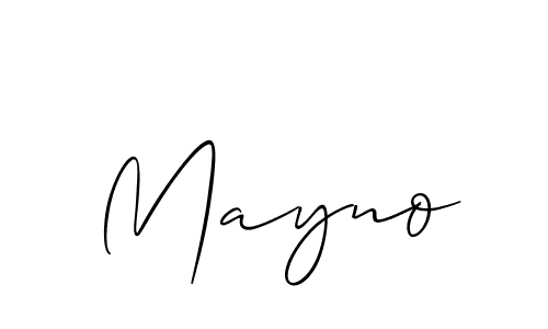 Design your own signature with our free online signature maker. With this signature software, you can create a handwritten (Allison_Script) signature for name Mayno. Mayno signature style 2 images and pictures png