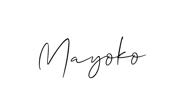 Use a signature maker to create a handwritten signature online. With this signature software, you can design (Allison_Script) your own signature for name Mayoko. Mayoko signature style 2 images and pictures png