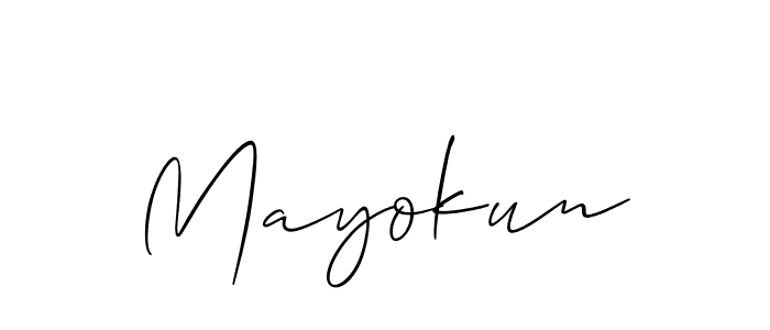 Mayokun stylish signature style. Best Handwritten Sign (Allison_Script) for my name. Handwritten Signature Collection Ideas for my name Mayokun. Mayokun signature style 2 images and pictures png