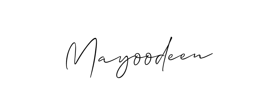 Allison_Script is a professional signature style that is perfect for those who want to add a touch of class to their signature. It is also a great choice for those who want to make their signature more unique. Get Mayoodeen name to fancy signature for free. Mayoodeen signature style 2 images and pictures png