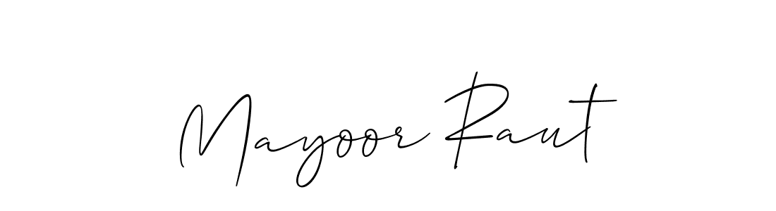 It looks lik you need a new signature style for name Mayoor Raut. Design unique handwritten (Allison_Script) signature with our free signature maker in just a few clicks. Mayoor Raut signature style 2 images and pictures png
