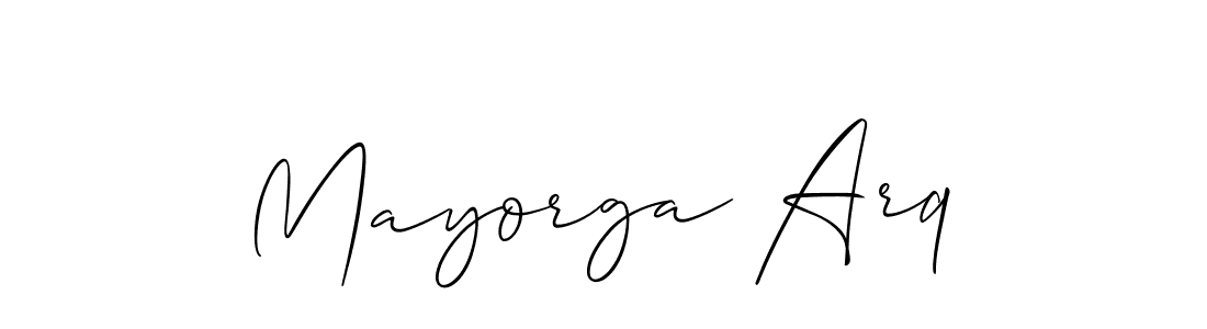 The best way (Allison_Script) to make a short signature is to pick only two or three words in your name. The name Mayorga Arq include a total of six letters. For converting this name. Mayorga Arq signature style 2 images and pictures png