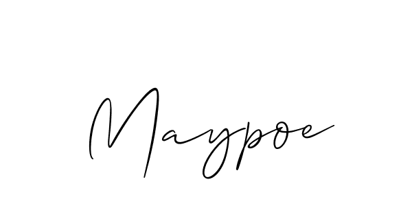 It looks lik you need a new signature style for name Maypoe. Design unique handwritten (Allison_Script) signature with our free signature maker in just a few clicks. Maypoe signature style 2 images and pictures png