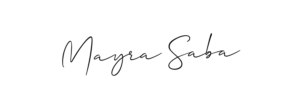 How to make Mayra Saba name signature. Use Allison_Script style for creating short signs online. This is the latest handwritten sign. Mayra Saba signature style 2 images and pictures png