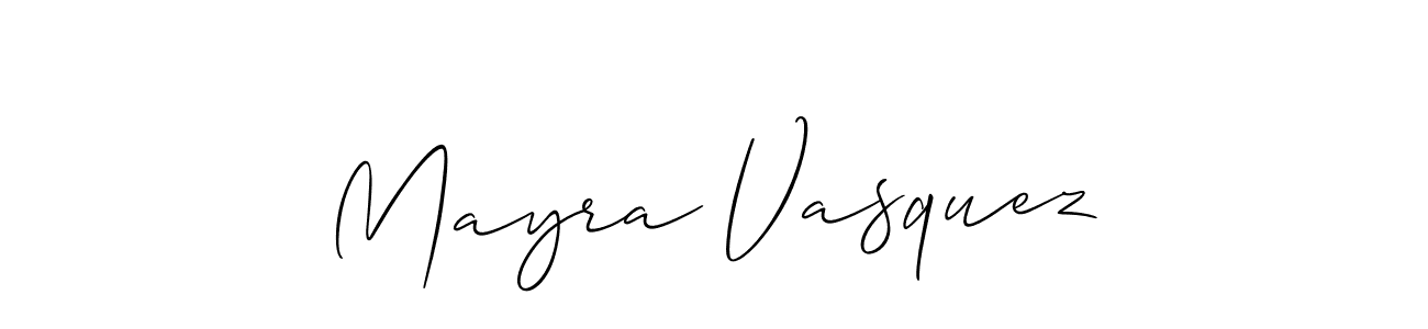 The best way (Allison_Script) to make a short signature is to pick only two or three words in your name. The name Mayra Vasquez include a total of six letters. For converting this name. Mayra Vasquez signature style 2 images and pictures png