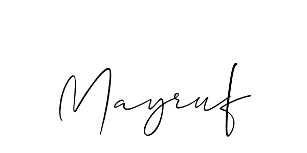 You should practise on your own different ways (Allison_Script) to write your name (Mayruf) in signature. don't let someone else do it for you. Mayruf signature style 2 images and pictures png